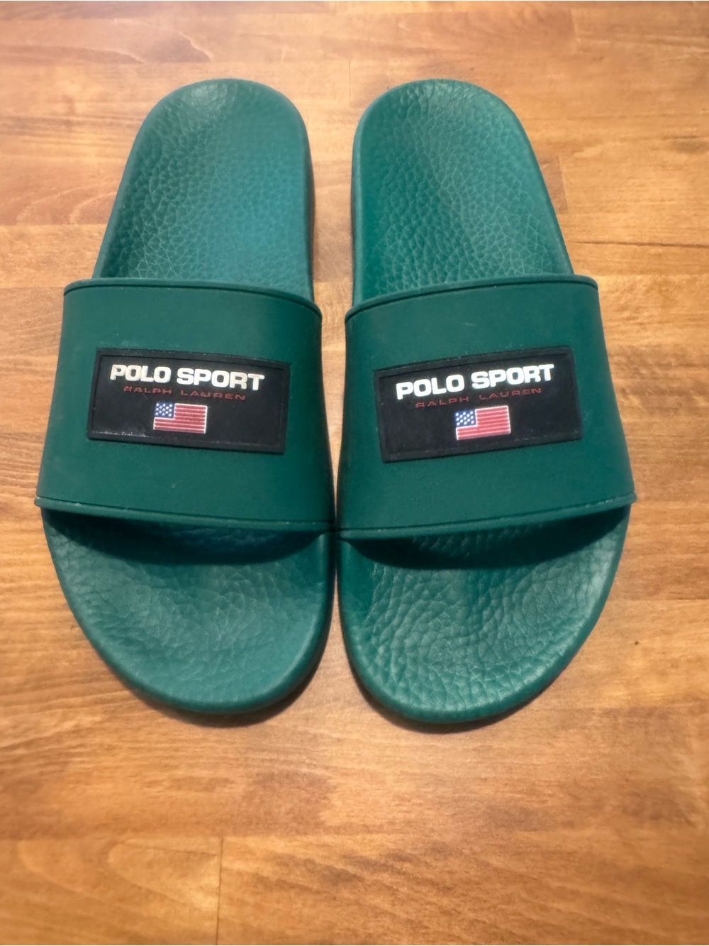 Polo Sport Ralph Lauren Slides Forest Green Used Mens Size 10